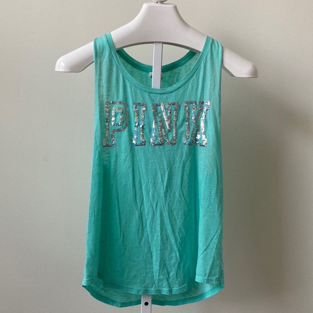 PINK Teal Muscle Tank